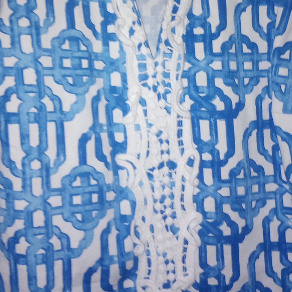 Mudpie Crotchet Blue and White A Line Sleeveless Dress Size M - Picture 4 of 5